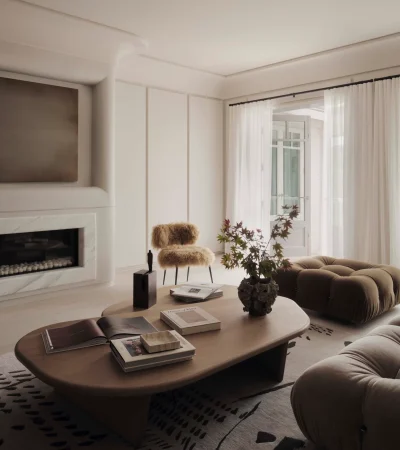 Casa Halcyon Marble Fireplace