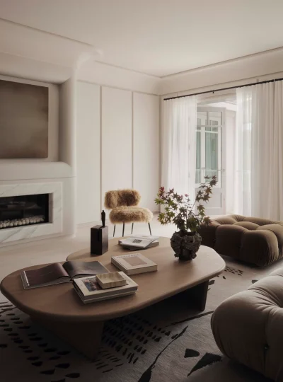 Casa Halcyon Marble Fireplace